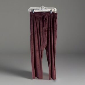 Victoria's Secret Pink NWT Velvet Velour Maroon Sweatpants Medium Y2K Retro